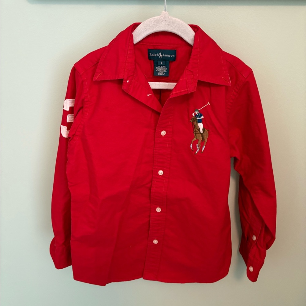 Ralph Lauren Red Button Down Shirt